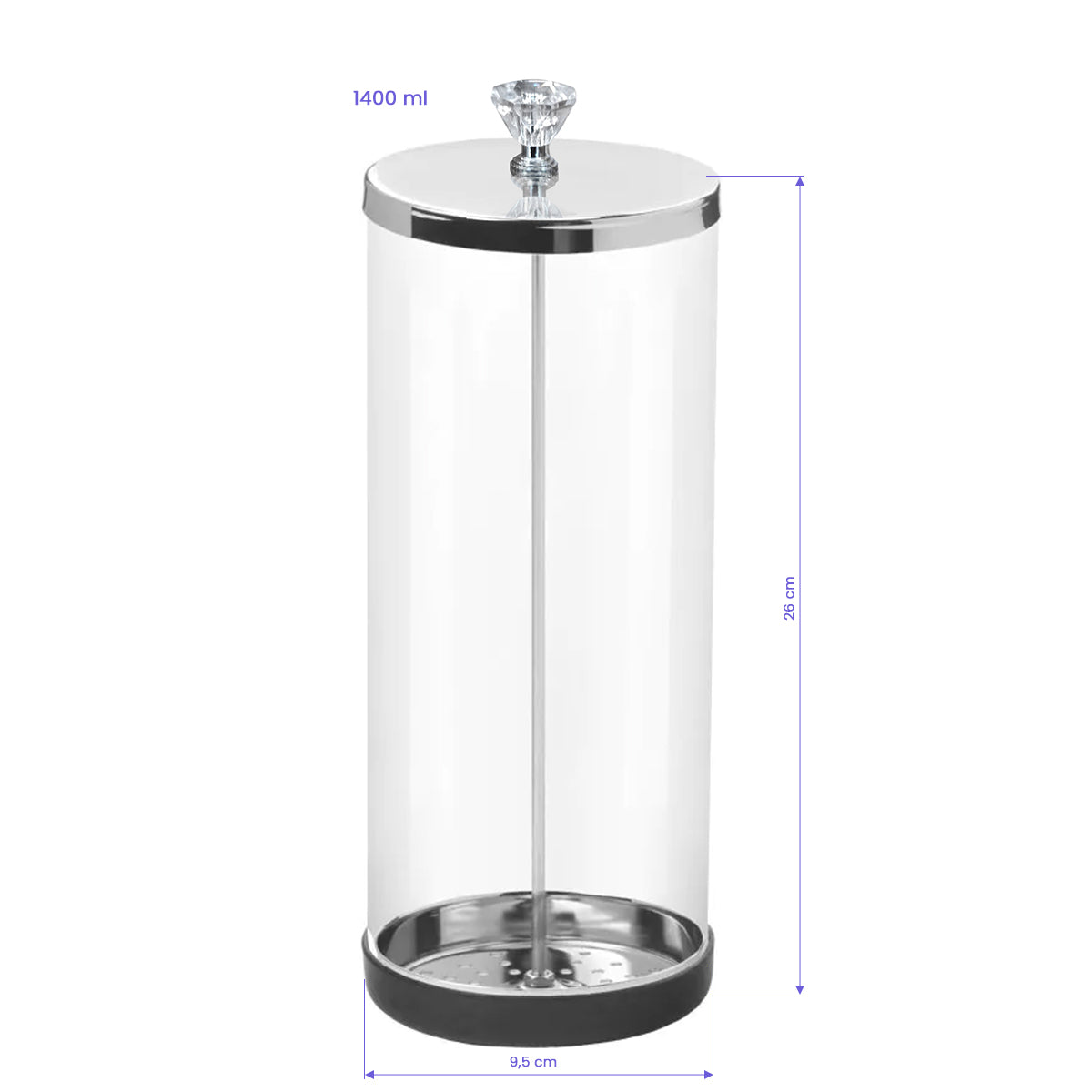 Lasisäiliö työkalujen desinfiointiin 1400 ML