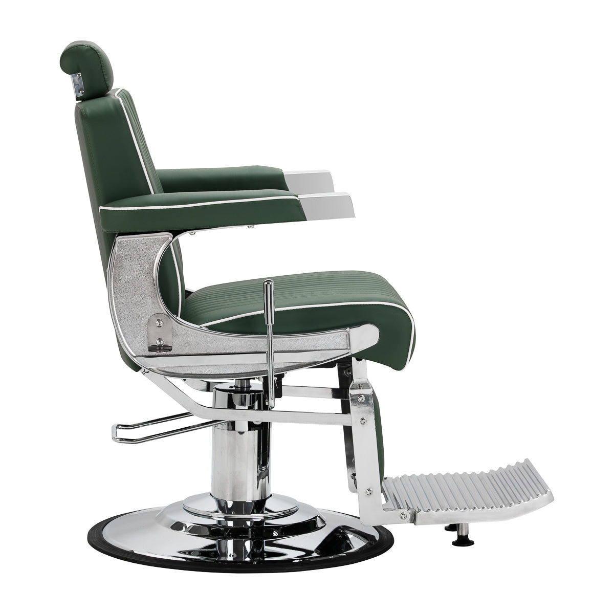 Gabbiano Visionerio barber chair green chrome frame