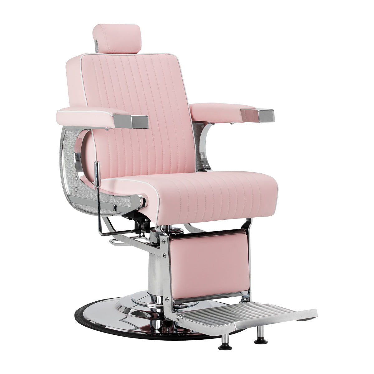 Gabbiano Visionerio barber chair pink chrome frame