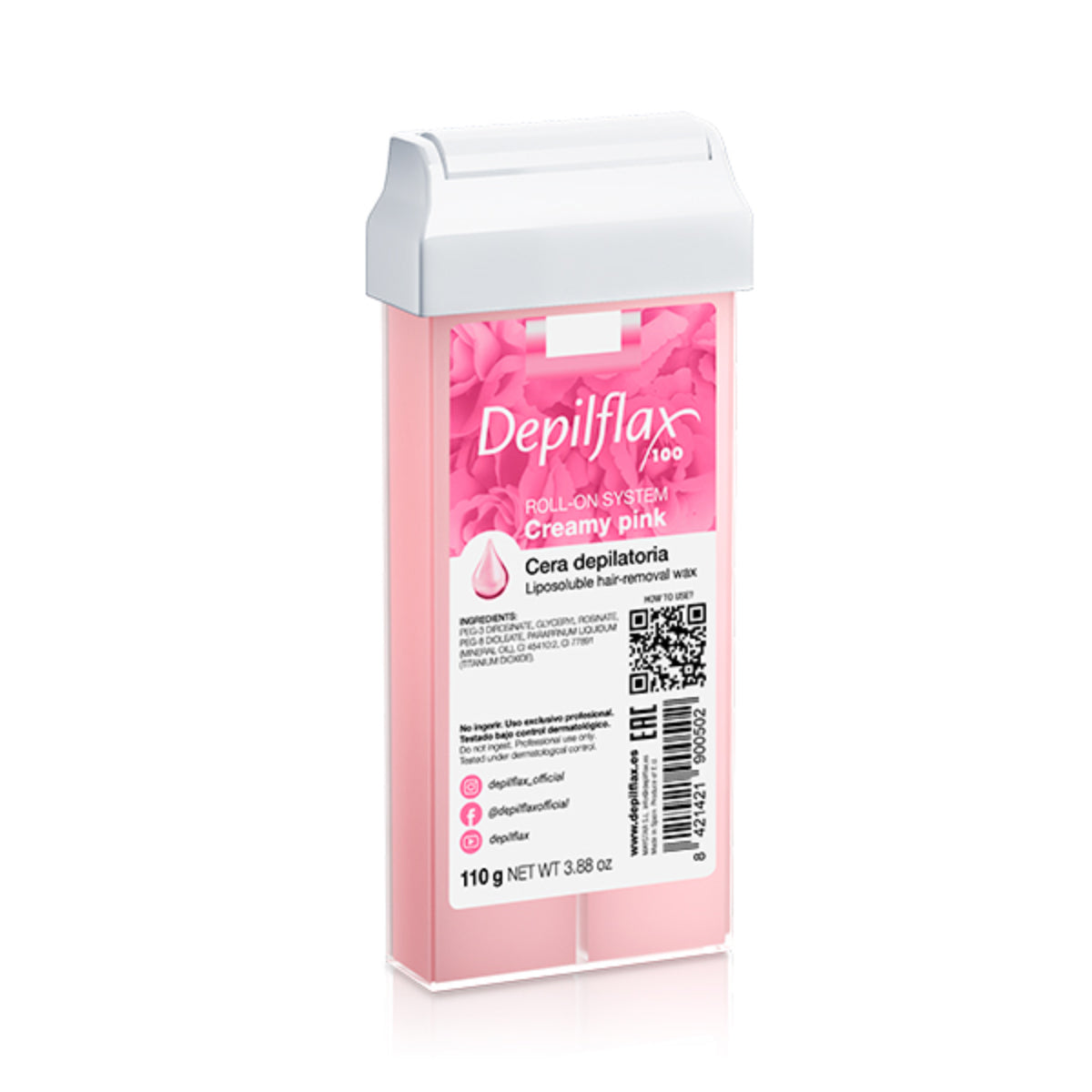 Depilflax 100 hair removal wax roll Creamy pink 110 g