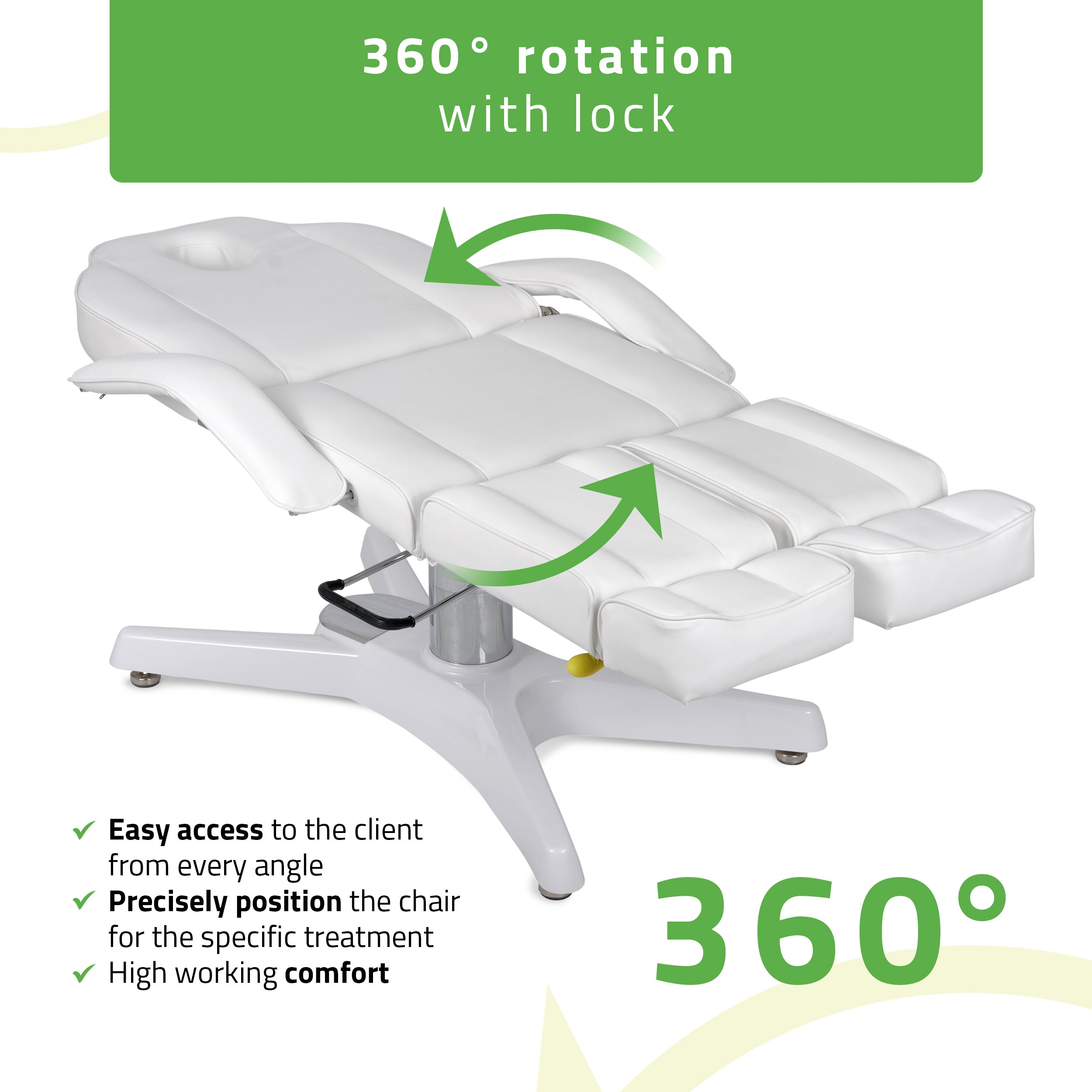 MAX Bianco hydraulic beauty chair with pneumatic adjustment