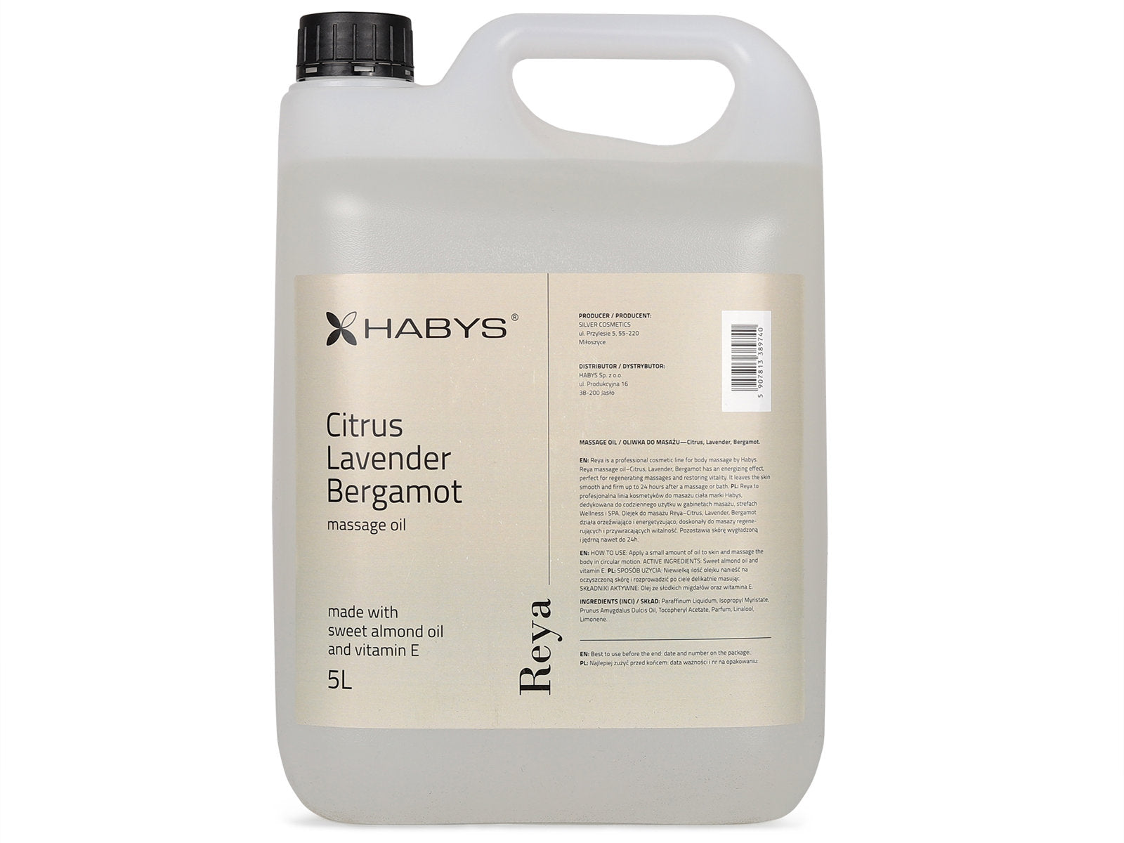 Massage Oil, Citrus/Lavender/Bergamot, HABYS 5000 ml