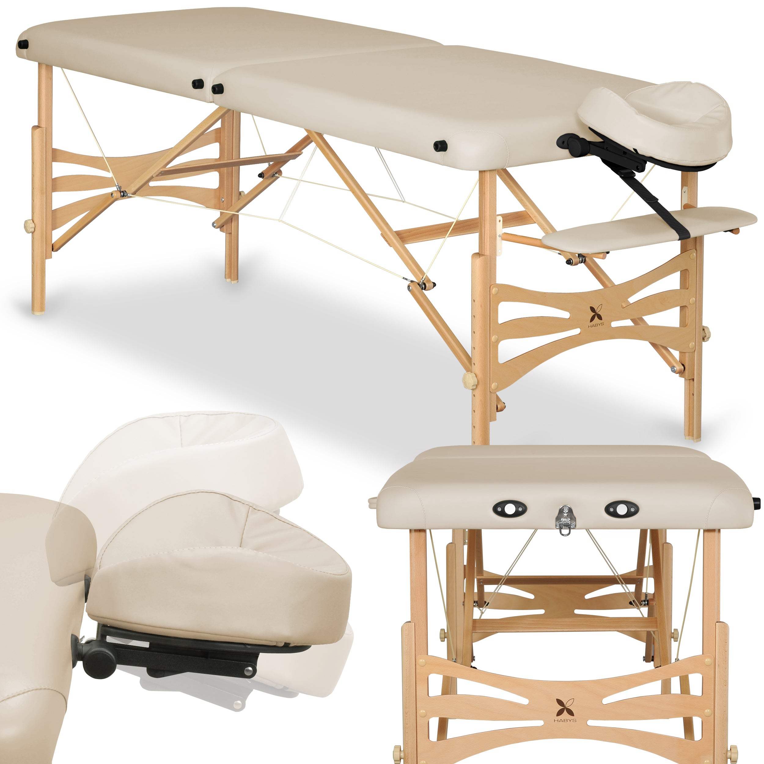 Massage Table Panda Light Wood 60 Vinyl Flex K033 Beige