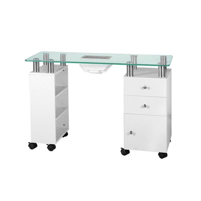 Kynsipöytä GLAS 013B, imulaitteella, valkoinen