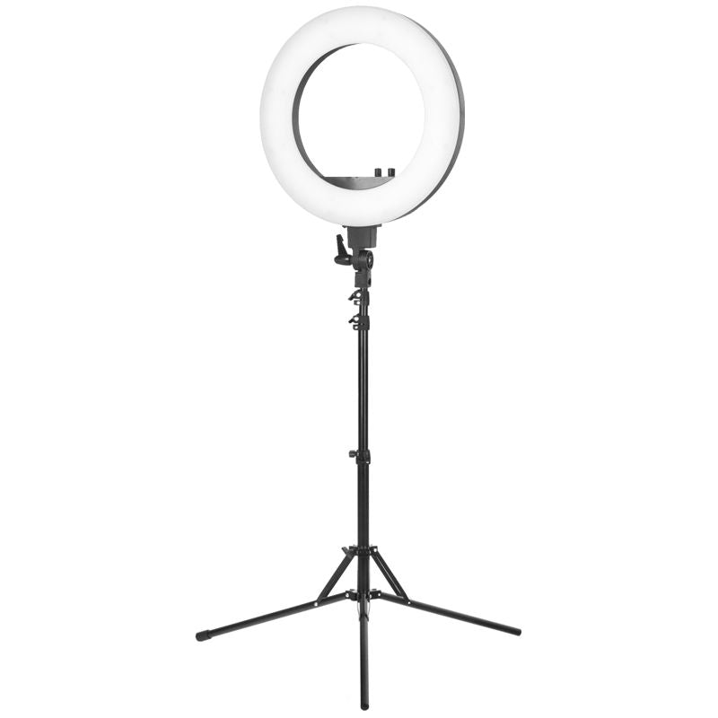 Rengasvalo 18′ 48W LED musta + jalusta