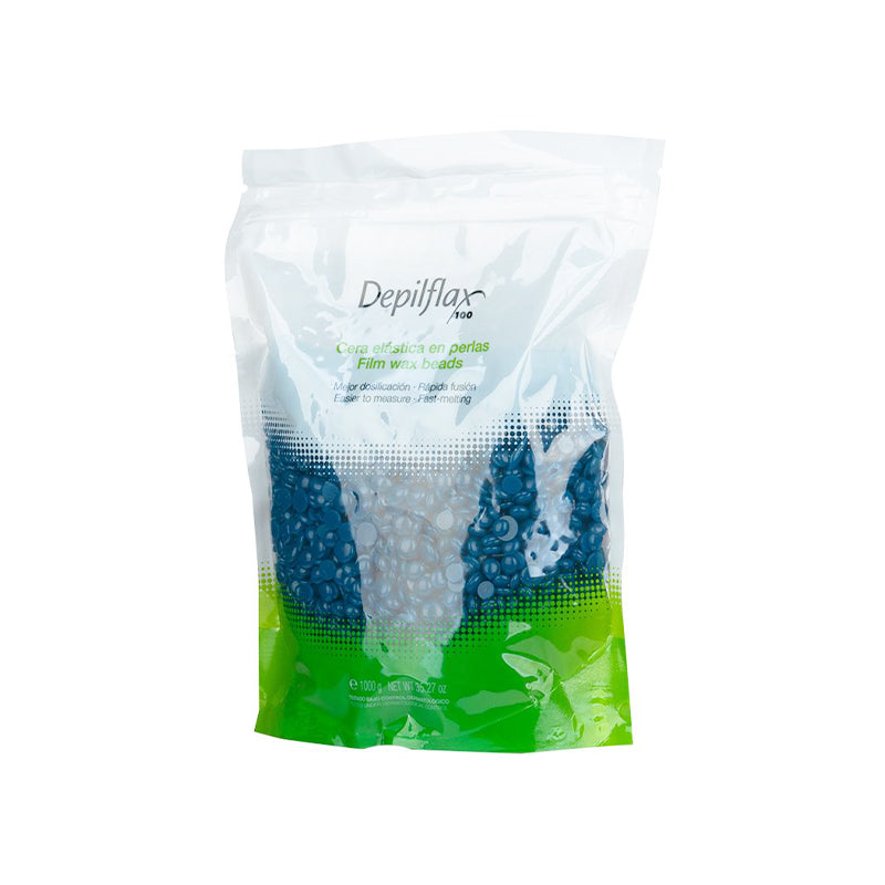 Depilflax 100 flexible depilatory wax with a low melting point, pearl azul 1000g