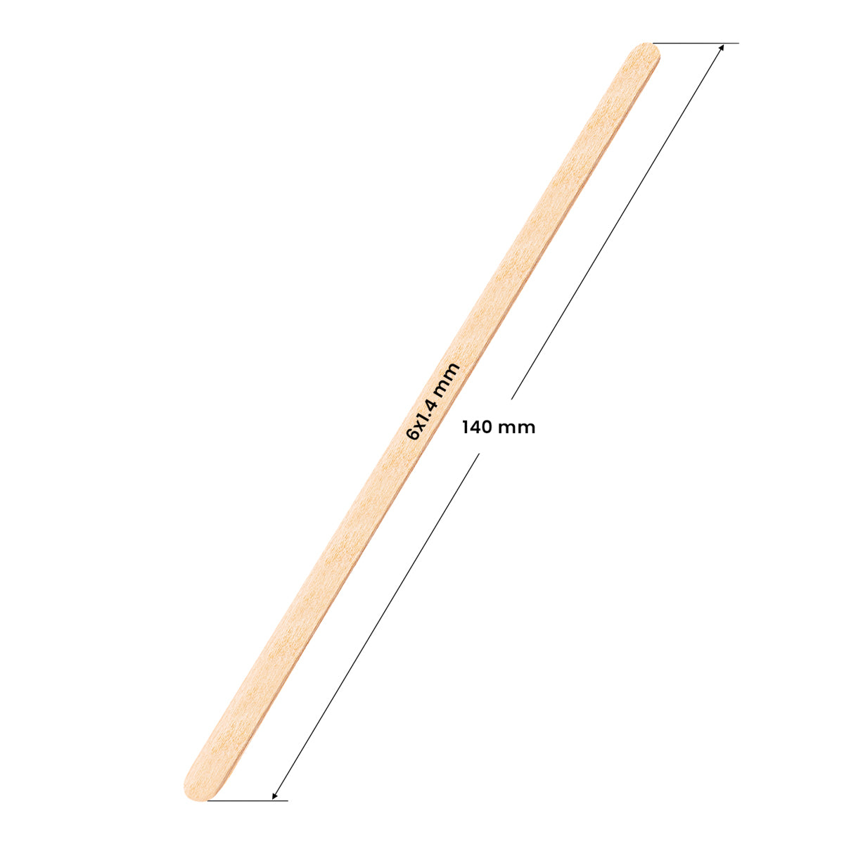 Wooden spatula, small 140x6x1.4mm - 150 pieces