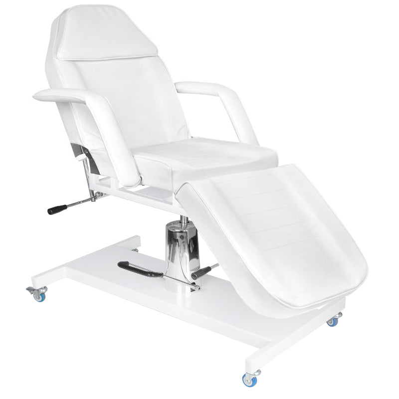 Cosmetic chair hyd. basic 210 white on wheels