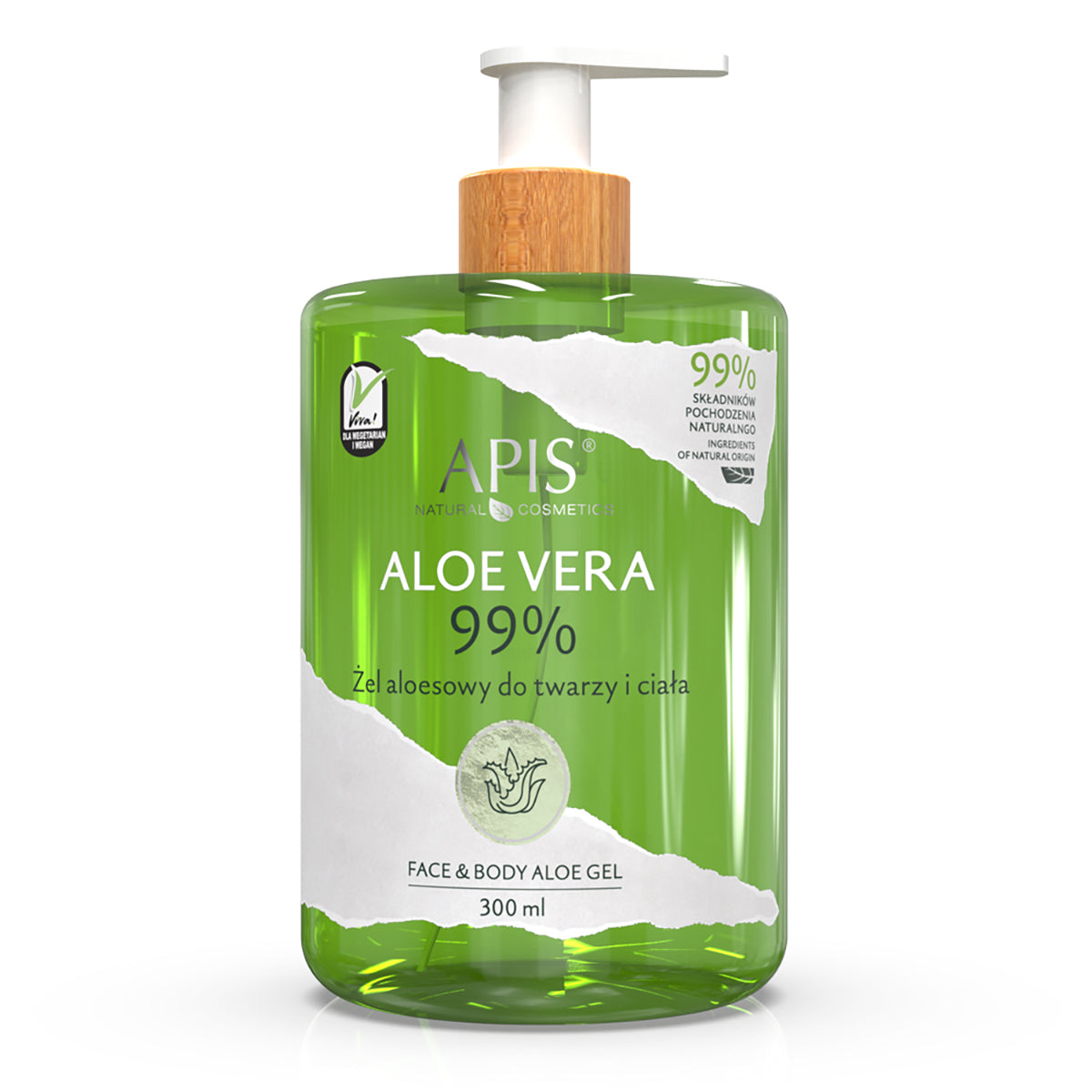 APIS MATURAL ALOE VERA 99% FACE AND BODY ALOE GEL 300 ML