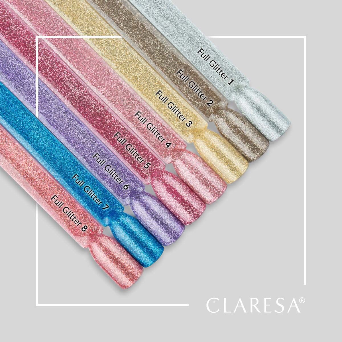 CLARESA FULL GLITTER hybrid polish 8 -5g